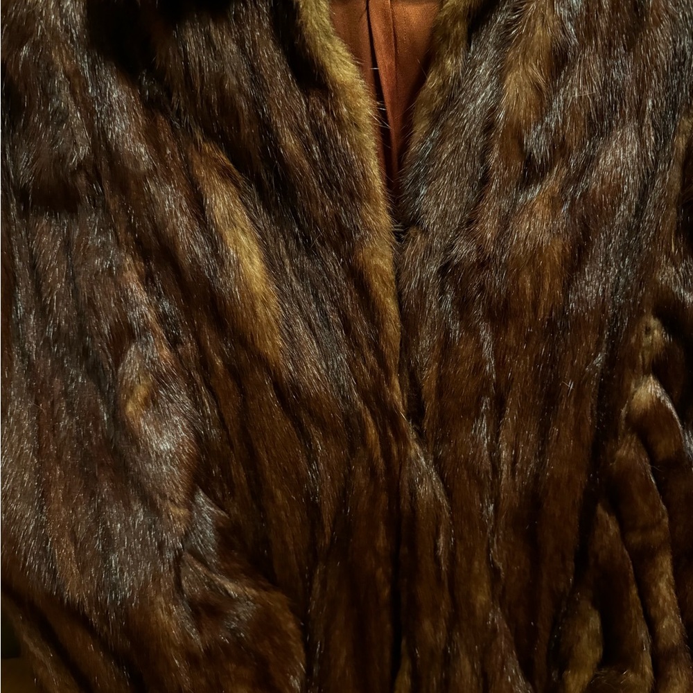 Vintage Fur Stole / Cloak/Cape with Armholes,